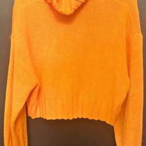 H&M Cropped Turtleneck Orange Boxy Sweater